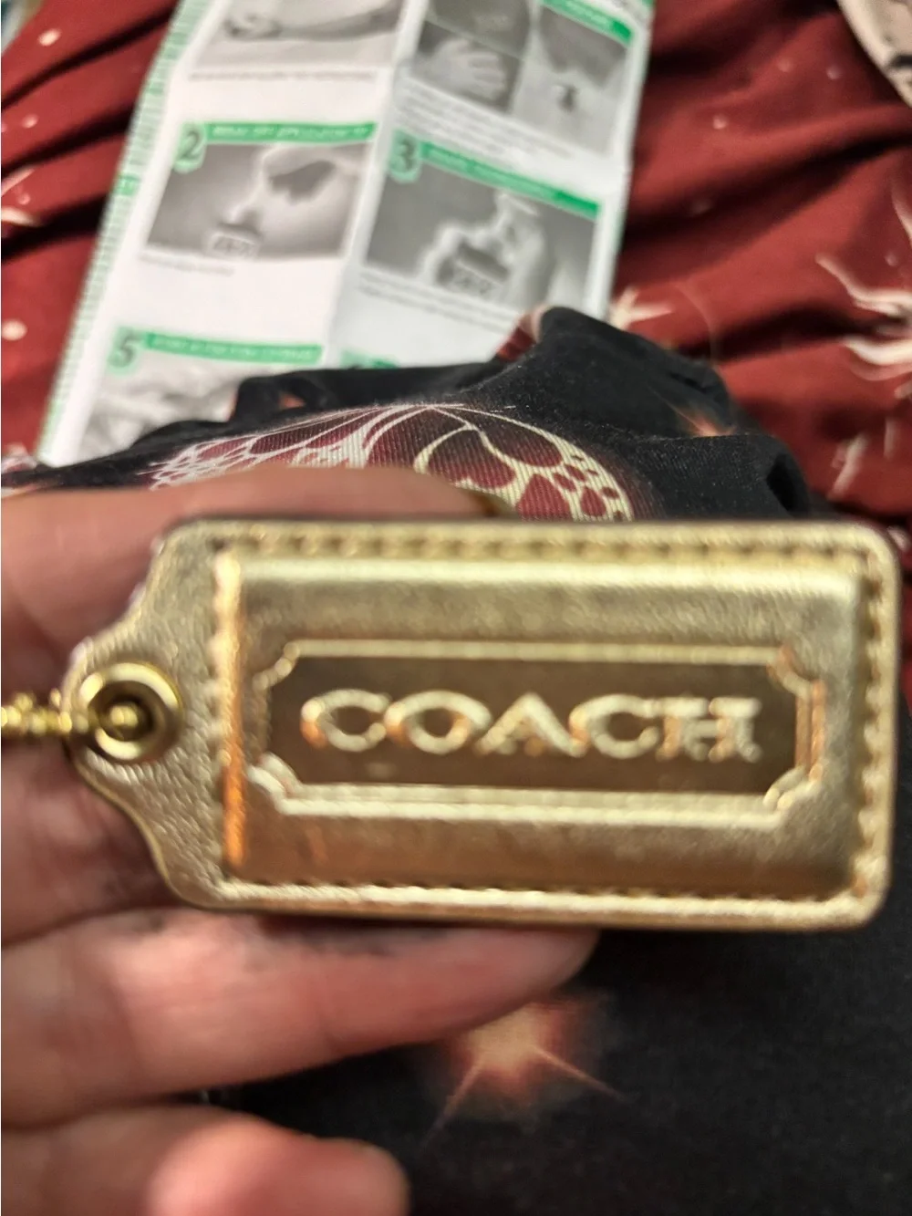 Coach leather key